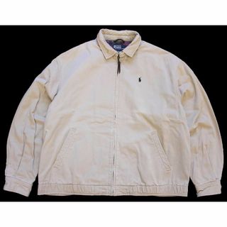 ポロラルフローレン(POLO RALPH LAUREN)の90s ポロ ラルフローレン ワンポイント チンスト付き タータンチェックライナー コットンジャケット ベージュ M★ビンテージ ロゴ刺繍(その他)