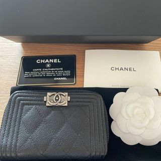 シャネル(CHANEL)のボーイシャネル コインケース シルバー金具 キャビアスキン シャネル(コインケース)