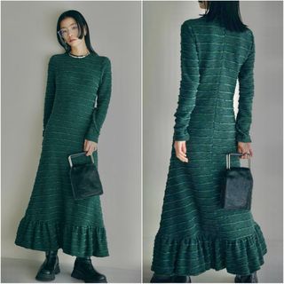 アメリヴィンテージ(Ameri VINTAGE)のAmeri / LUXURY BALLON HEM CUT DRESS(ロングワンピース/マキシワンピース)