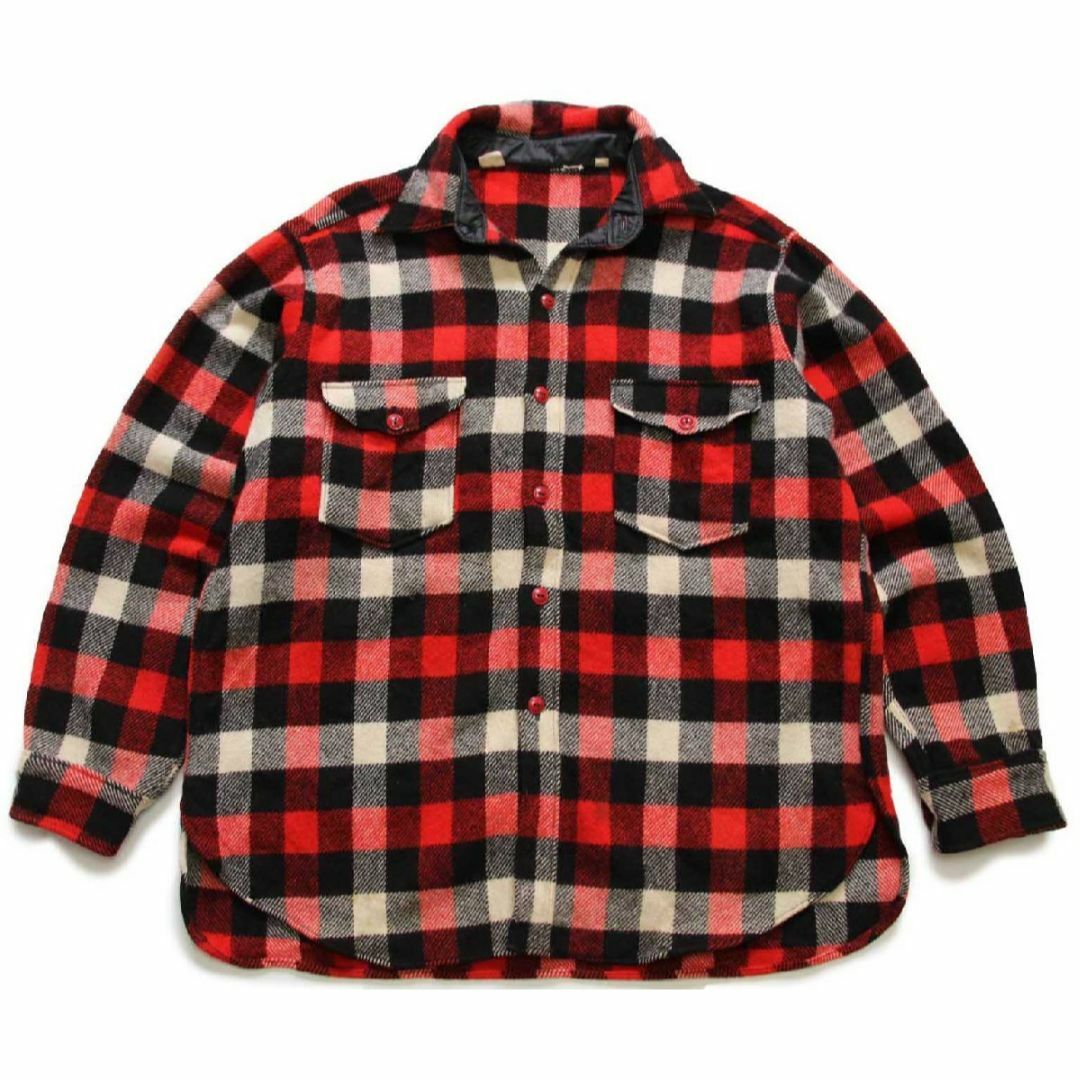 WOOLRICH(ウールリッチ)の70s Woolrichウールリッチ ブロックチェック ウール シャツ XL★ビンテージ アウトドア バッファロー オーバーサイズ ビッグサイズ メンズのトップス(シャツ)の商品写真