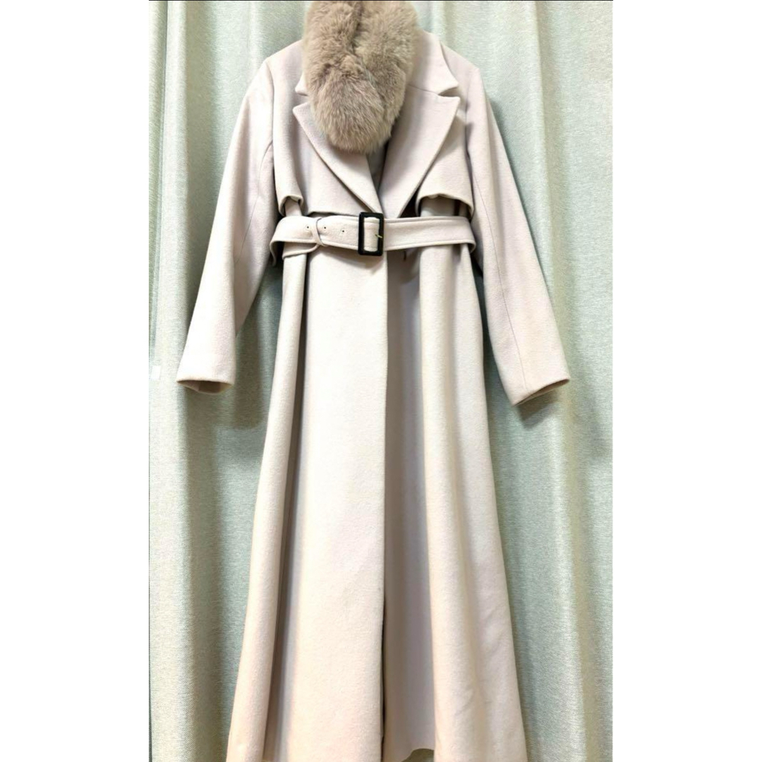 And Couture(アンドクチュール)のアンドクチュール ティペット付きウールトレンチコート レディースのジャケット/アウター(ロングコート)の商品写真