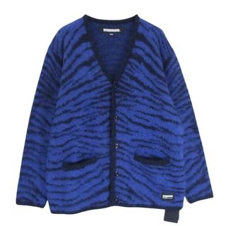 NEIGHBORHOOD - NEIGHBORHOOD ネイバーフッド 23AW 232FUNH-KNM02 TIGER PATTERN MOHAIR CARDIGAN タイガーパターン モヘア カーディガン ブルー系 M【中古】