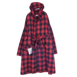 VETEMENTS ヴェトモン 18SS MSS18JA61 ライト フランネル チェック ガウン コート レッド系 L【中古】(その他)