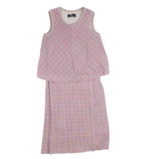 tricot COMME des GARCONS トリココムデギャルソン TA-080070 バイアスチェック ウール ノースリーブワンピース オレンジ系 サイズ表記無【中古】(その他)