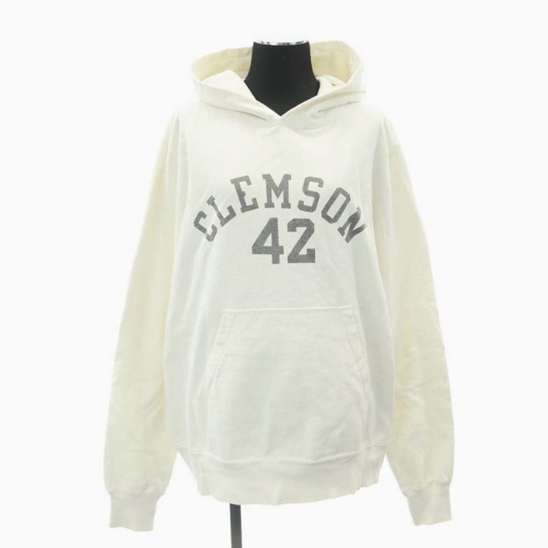 REMI RELIEF(レミレリーフ)のレミレリーフ CLEMSON42 フードパーカー 長袖 コットン F 白 グレー レディースのトップス(トレーナー/スウェット)の商品写真