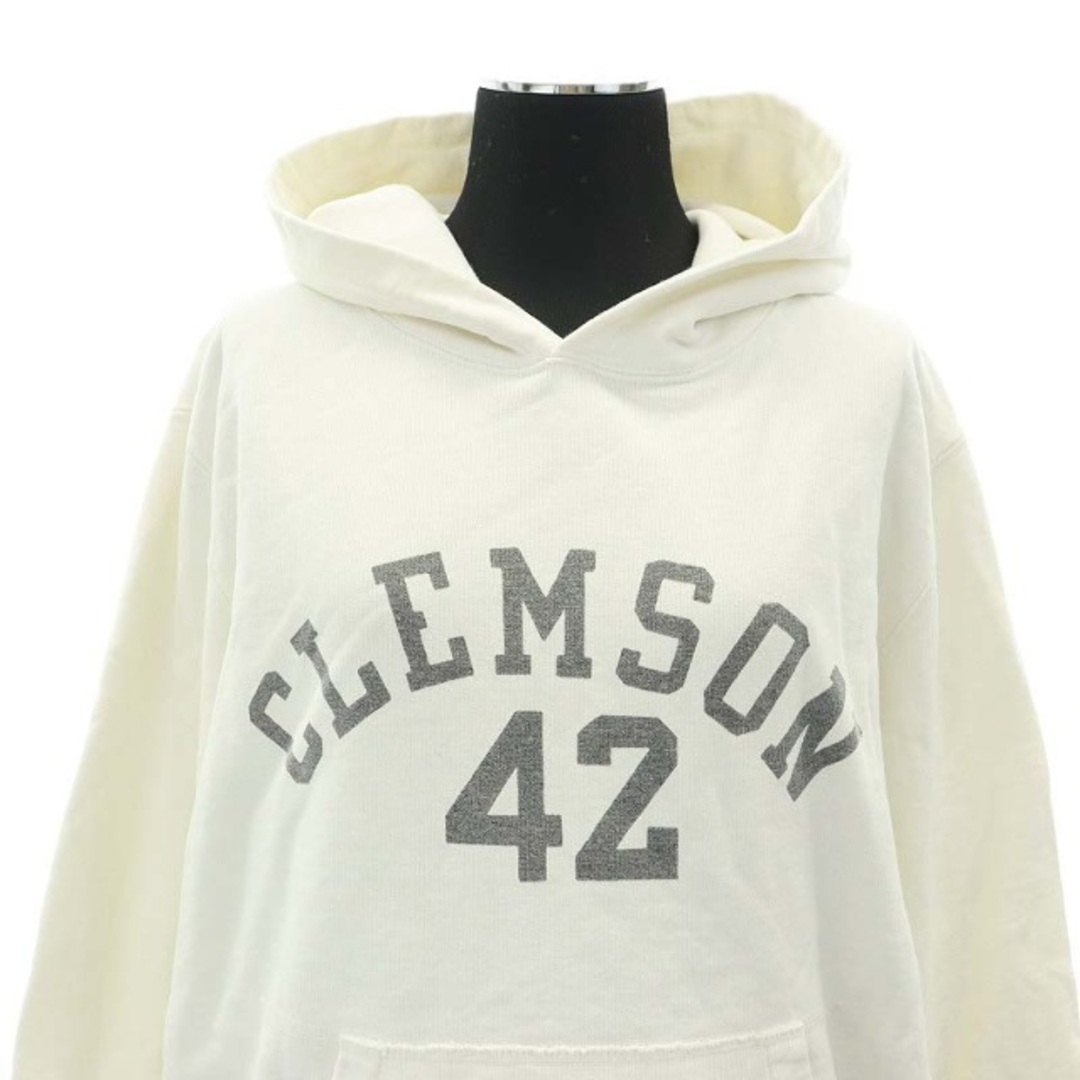 REMI RELIEF(レミレリーフ)のレミレリーフ CLEMSON42 フードパーカー 長袖 コットン F 白 グレー レディースのトップス(トレーナー/スウェット)の商品写真