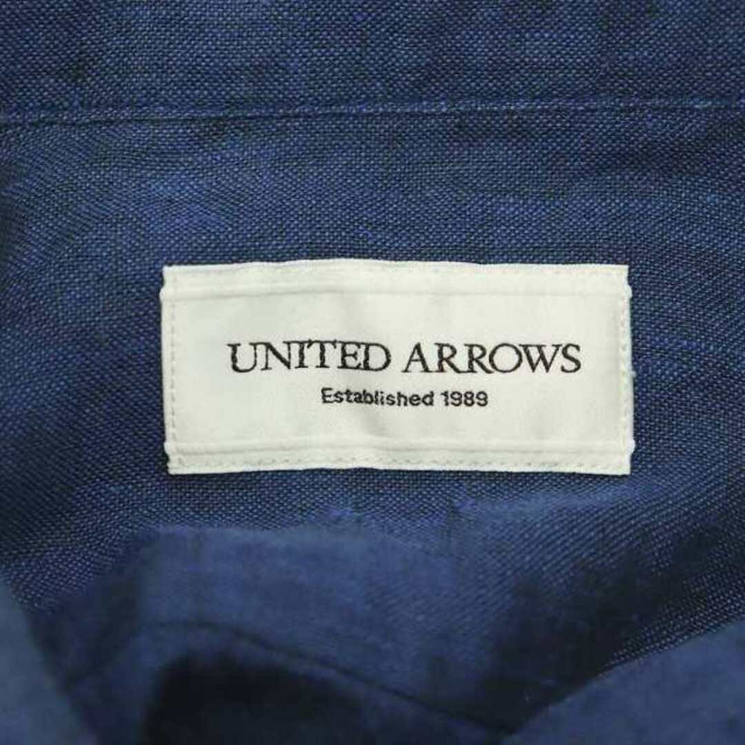 UNITED ARROWS(ユナイテッドアローズ)のUNITED ARROWS カジュアルシャツ 長袖 麻 リネン M 青 ブルー メンズのトップス(シャツ)の商品写真