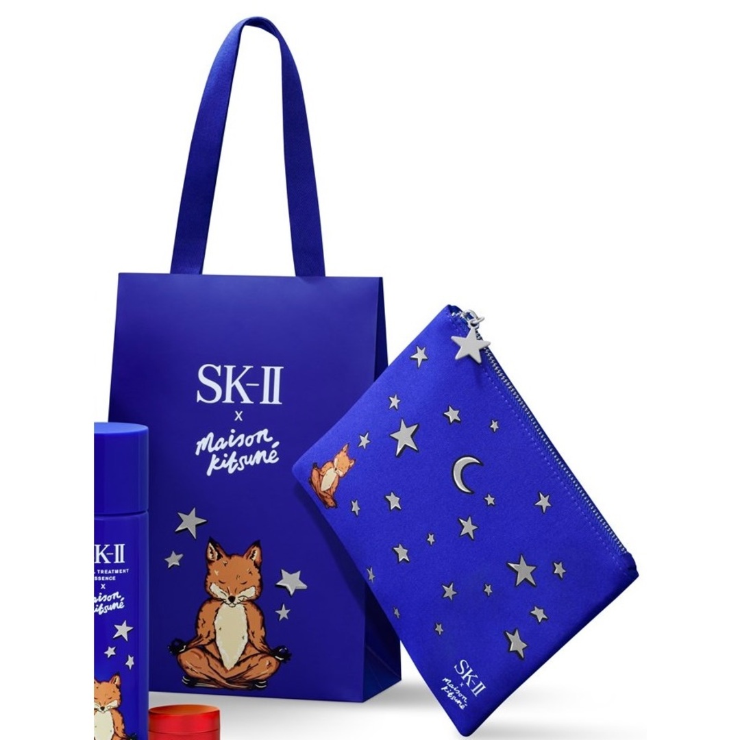 SK-II(エスケーツー)の未使用！ SK-Ⅱ 「MAISON KITSUNÉ（メゾン キツネ）」ポーチ　青 レディースのファッション小物(ポーチ)の商品写真