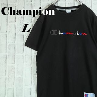 チャンピオン(Champion)の【レトロ古着◎希少】チャンピオン センター 刺しゅうロゴ デカロゴ Tシャツ(Tシャツ/カットソー(半袖/袖なし))