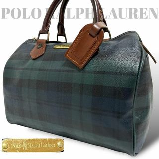 ポロラルフローレン(POLO RALPH LAUREN)の良品　ポロラルフローレン　ミニボストンバッグ　チェック　レザー　PVC(ボストンバッグ)