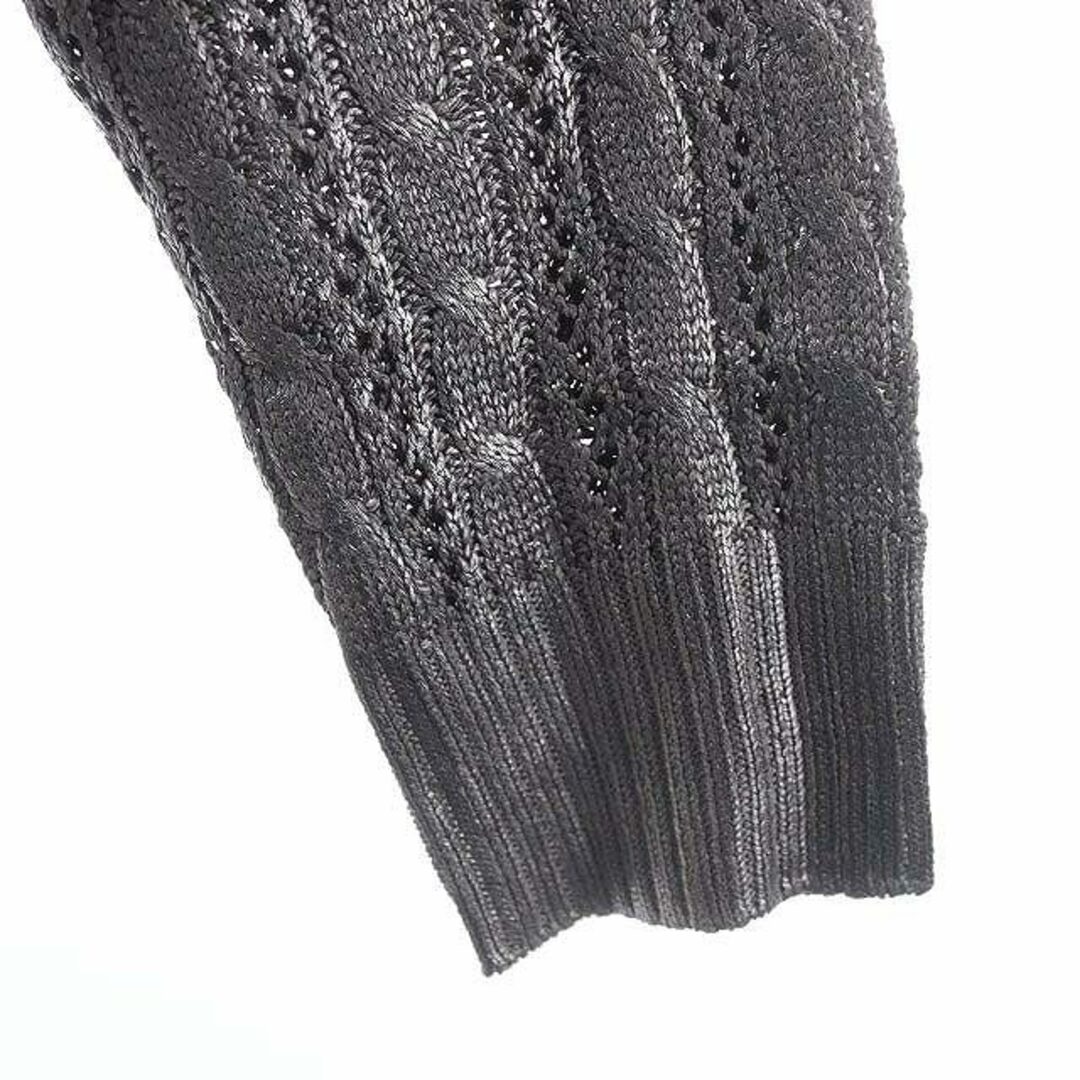 ダーマコレクション タッサーシルク ケーブル編み 透かしニット カットソー 長袖 レディースのトップス(ニット/セーター)の商品写真