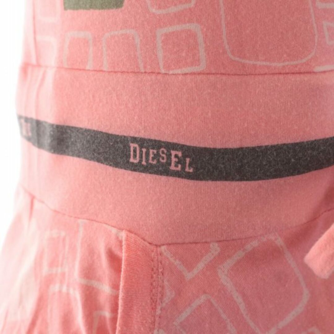 DIESEL(ディーゼル)のディーゼル ベアトップワンピース フレア ひざ丈 リボン 総柄 S ピンク レディースのワンピース(ひざ丈ワンピース)の商品写真