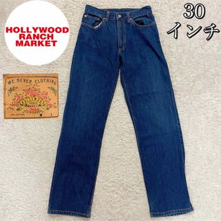 ハリウッドランチマーケット(HOLLYWOOD RANCH MARKET)の良品★ハリウッドランチマーケット デニムパンツ インディゴ 30インチ花柄パッチ(デニム/ジーンズ)