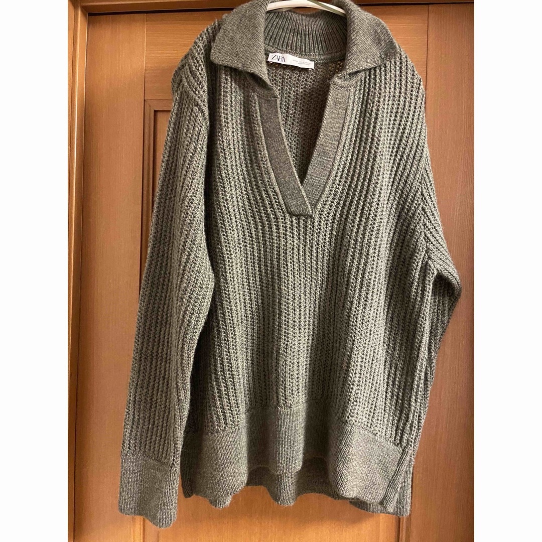 ZARA(ザラ)のZARA オープンニット　ポロセーター レディースのトップス(ニット/セーター)の商品写真