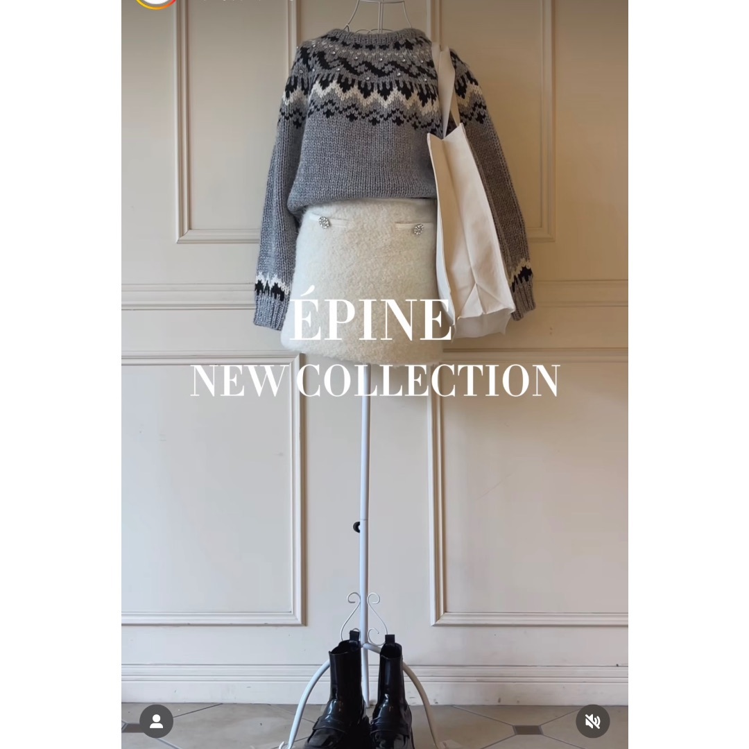 épine - epine bijou Nordic knit grayの通販 by プロフィールの確認を