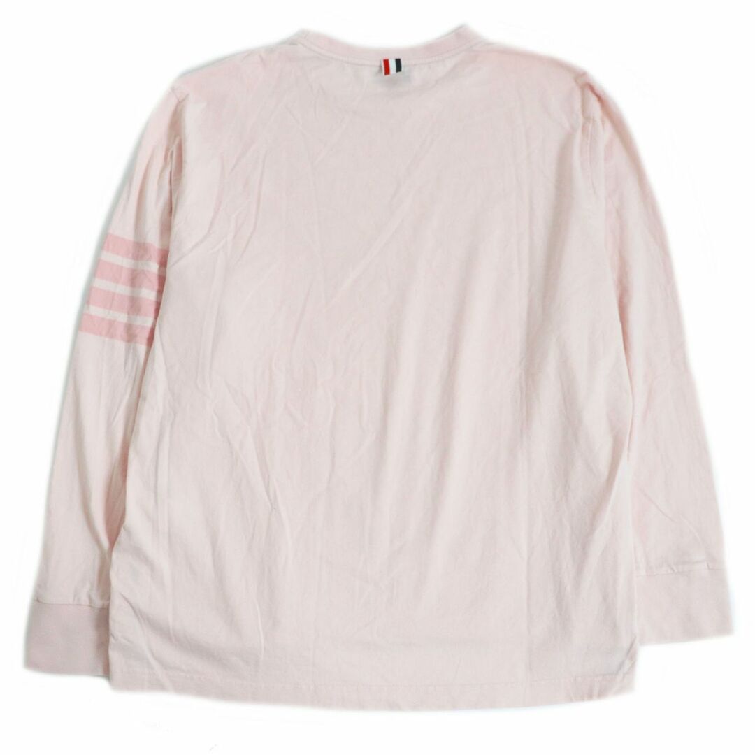 THOM BROWNE(トムブラウン)の美品□THOM BROWNE/トムブラウン MJS117A 4BAR ストライプ コットン100％ ロングスリーブTシャツ/カットソー ライトピンク 4 日本製 正規品 メンズのトップス(Tシャツ/カットソー(七分/長袖))の商品写真