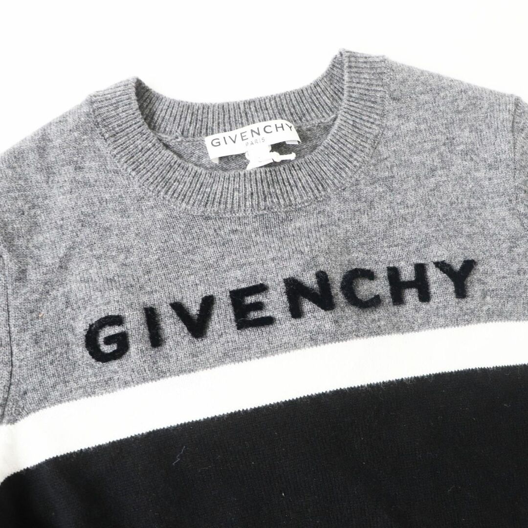 GIVENCHY(ジバンシィ)の未使用品◎GIVENCHY ジバンシィ キッズ カシミヤ混 ウール ロゴ 長袖ニットプルオーバー／セーター グレー×ブラック 子供服 6 タグ付き キッズ/ベビー/マタニティのキッズ服女の子用(90cm~)(ニット)の商品写真