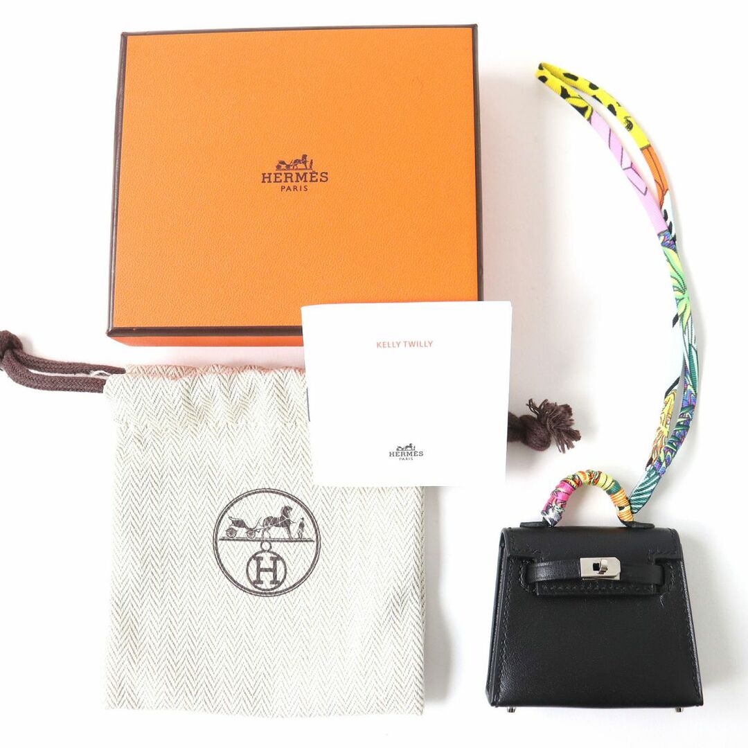 Hermes(エルメス)の未使用品△HERMES エルメス ケリーツイリー マイクロケリー バッグチャーム ヴォータデラクト ブラック×マルチ Z刻印 仏製 箱・保管袋付 ハンドメイドのファッション小物(バッグチャーム)の商品写真