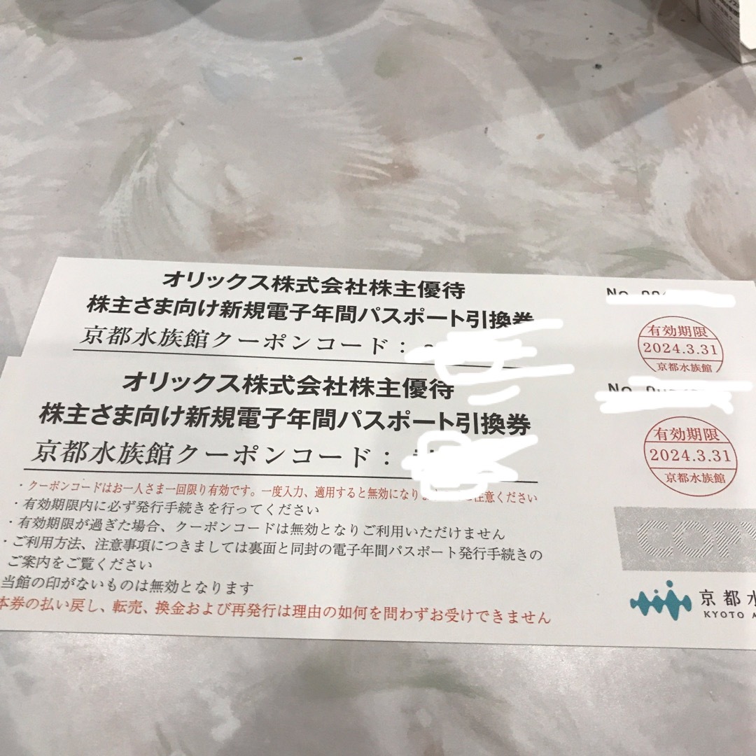 京都水族館 年間パスポート チケットの施設利用券(水族館)の商品写真