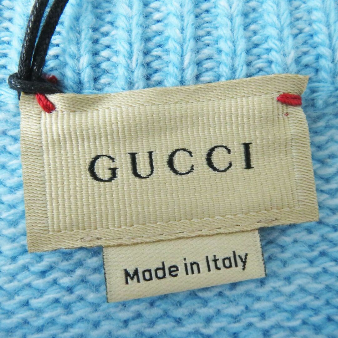 Gucci(グッチ)の極美品◎正規品 イタリア製 GUCCI グッチ 638303 長袖 ニットプルオーバー／セーター ライトブルー 水色 キッズ6（120／60）タグ付き キッズ/ベビー/マタニティのキッズ服女の子用(90cm~)(ニット)の商品写真