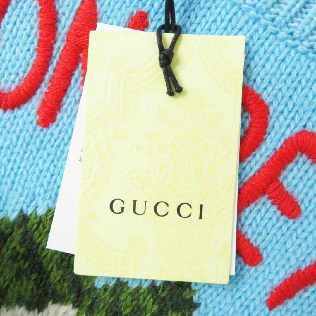 Gucci(グッチ)の極美品◎正規品 イタリア製 GUCCI グッチ 638303 長袖 ニットプルオーバー／セーター ライトブルー 水色 キッズ6（120／60）タグ付き キッズ/ベビー/マタニティのキッズ服女の子用(90cm~)(ニット)の商品写真