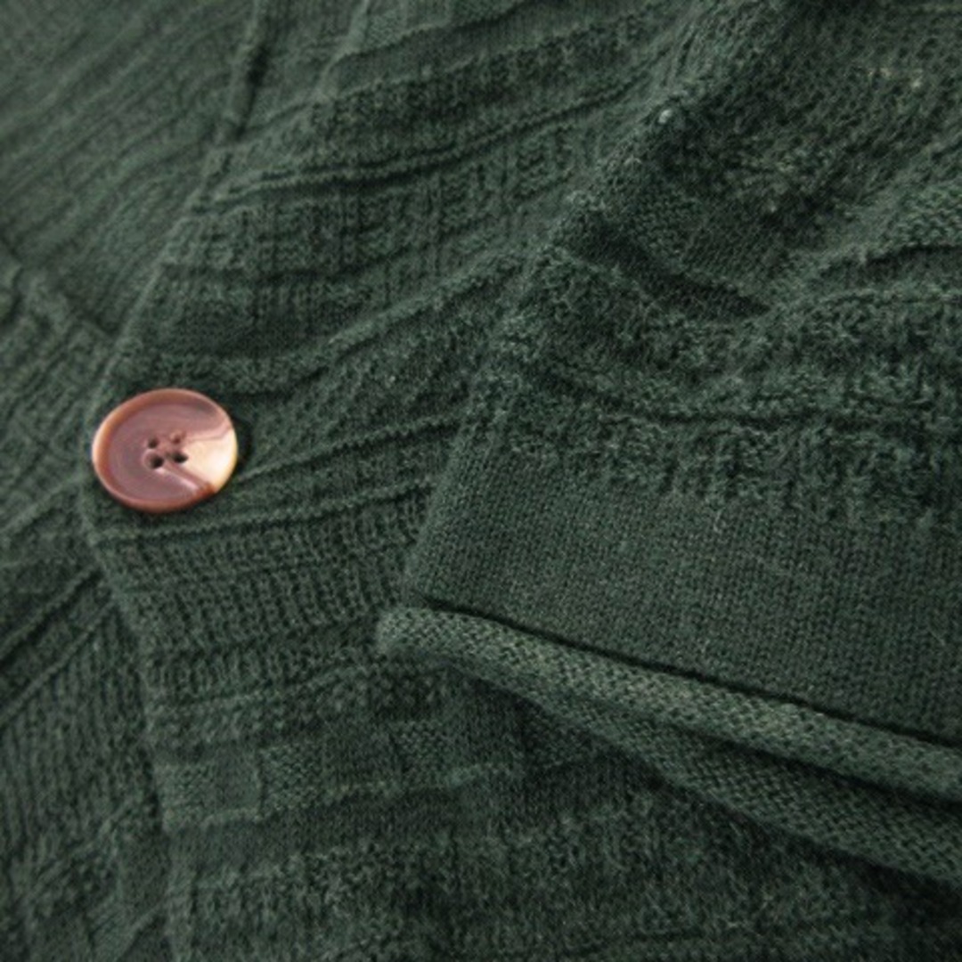 Ciaopanic(チャオパニック)のチャオパニック カーディガン ニット Vネック 七分袖 麻 透かし編み M 緑 メンズのトップス(カーディガン)の商品写真