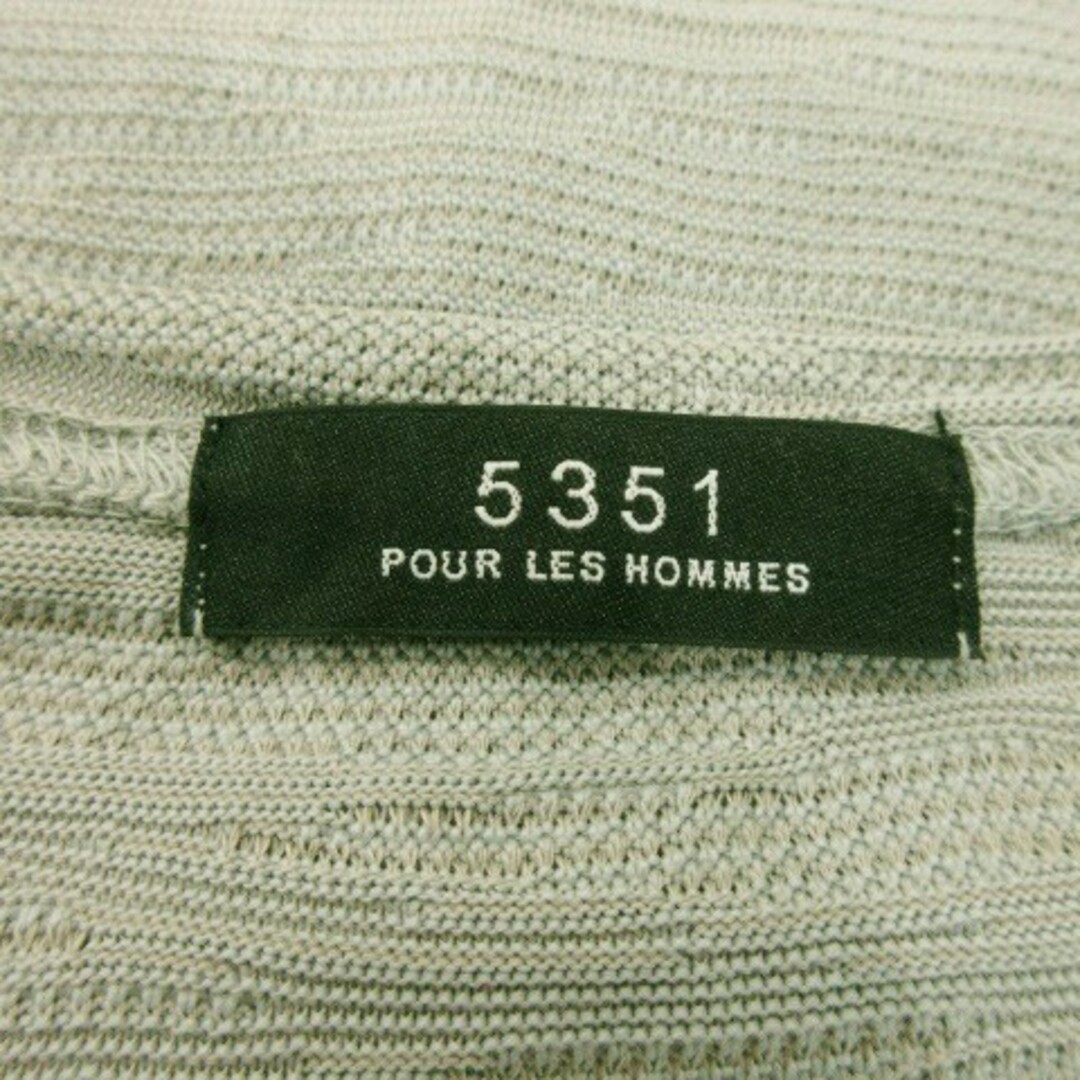 5351 POUR LES HOMMES(ゴーサンゴーイチプールオム)の5351プールオム Tシャツ カットソー Vネック 半袖 模様編み 48 グレー メンズのトップス(Tシャツ/カットソー(半袖/袖なし))の商品写真