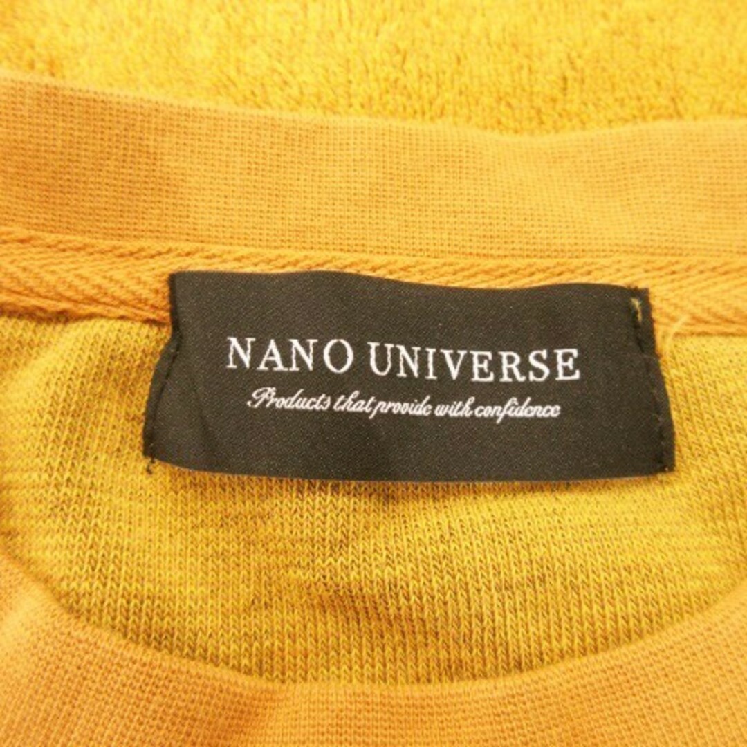 nano・universe(ナノユニバース)のナノユニバース Tシャツ パイル ラウンドネック 半袖 タオル M 黄 メンズのトップス(Tシャツ/カットソー(半袖/袖なし))の商品写真