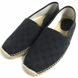 グッチ(Gucci)の未使用品▼GUCCI グッチ 466903 GGキャンバス×レザー エスパドリーユ スリッポン/シューズ ブラック 11 メンズ スペイン製 袋付き(その他)