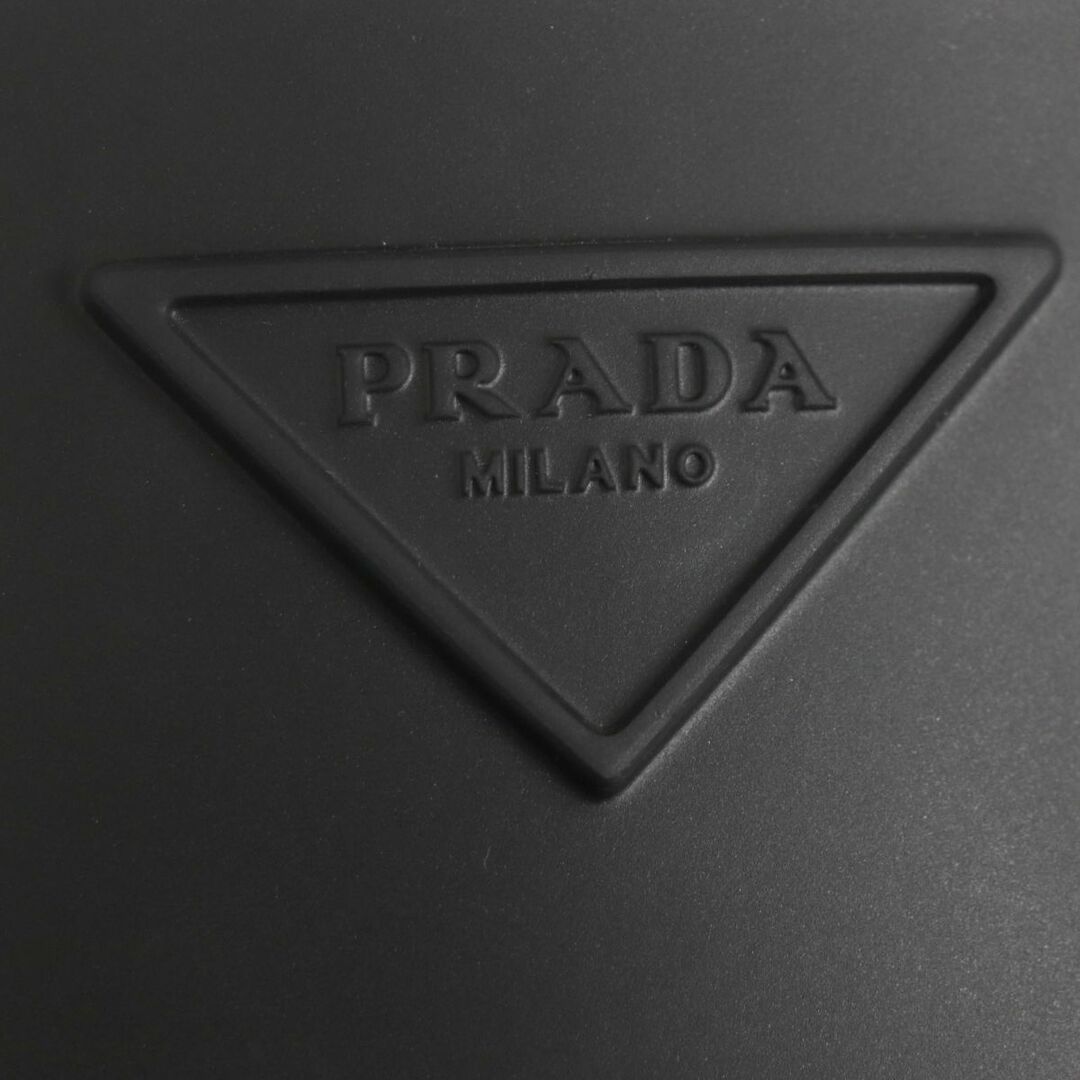 PRADA(プラダ)の未使用品▼PRADA プラダ 2TE184 エンボストライアングルロゴ フォーム ラバー レインブーツ ブラック 43 イタリア製 箱付き メンズの靴/シューズ(長靴/レインシューズ)の商品写真