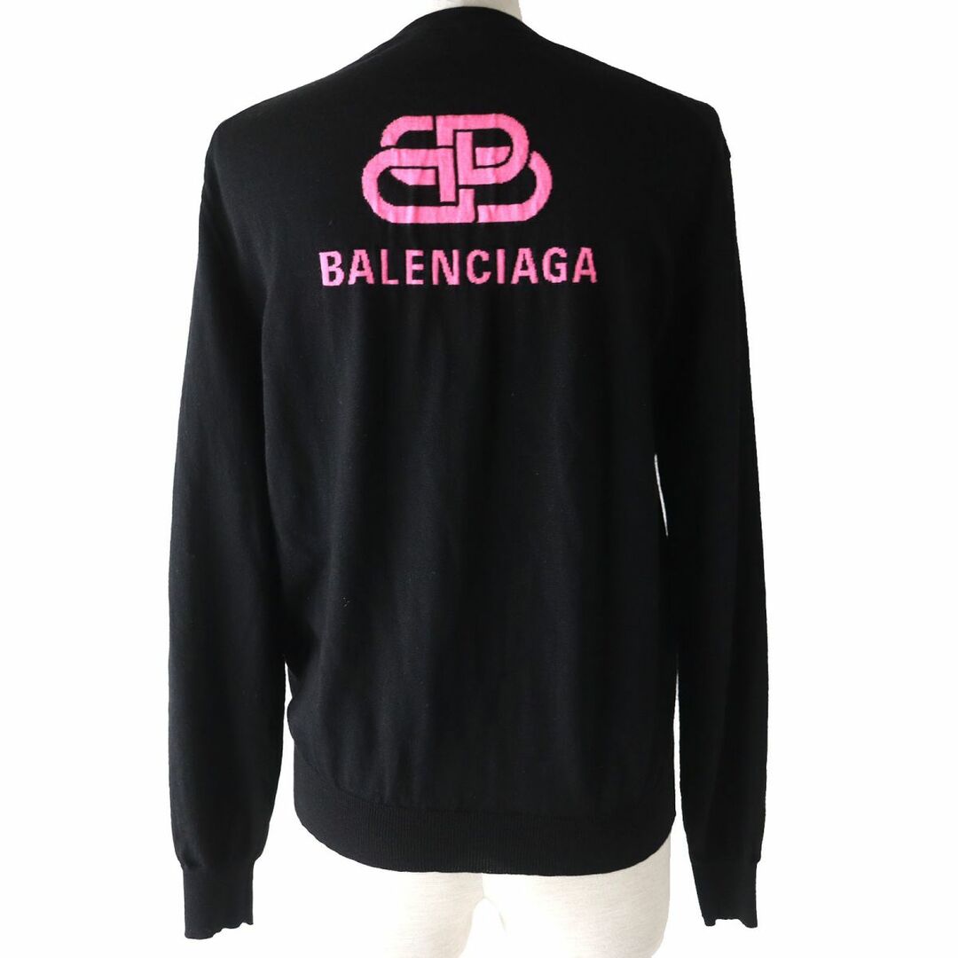 Balenciaga(バレンシアガ)の美品△正規品 BALENCIAGA バレンシアガ 2019年 583093 バックロゴ ウール100% ニットトップス／セーター ブラック S レディース イタリア製 レディースのトップス(ニット/セーター)の商品写真