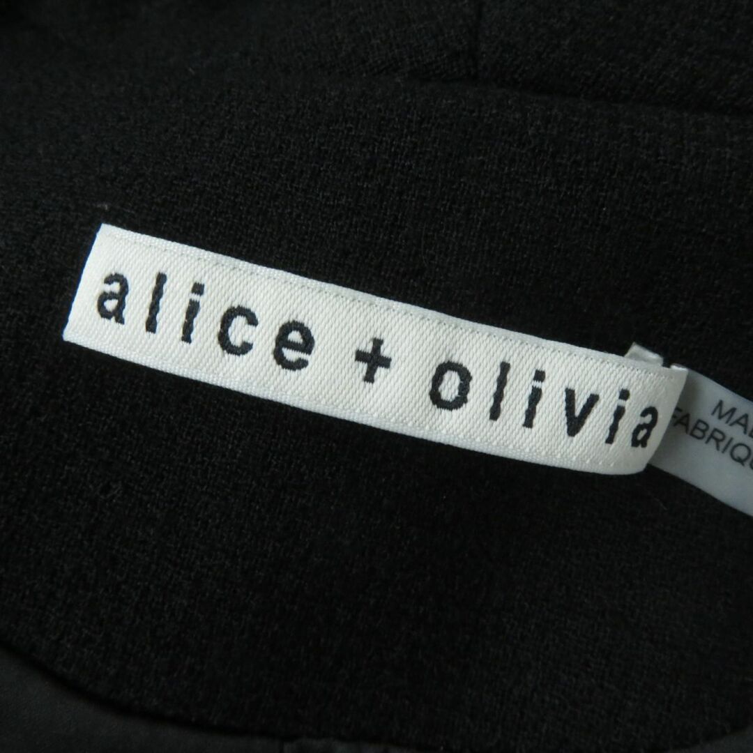 Alice+Olivia(アリスアンドオリビア)の極美品★正規品 alice + olivia アリス アンド オリビア 襟元FOXファー付 比翼仕立て ロングコート レディース ブラック S／P エレガント◎ レディースのジャケット/アウター(ロングコート)の商品写真