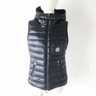 モンクレール(MONCLER)の未使用品★定価210100円 正規品 MONCLER モンクレール GLYGOSベスト レディース フード・ロゴZIP付き ブラック 黒 2 タグ付き(ダウンベスト)