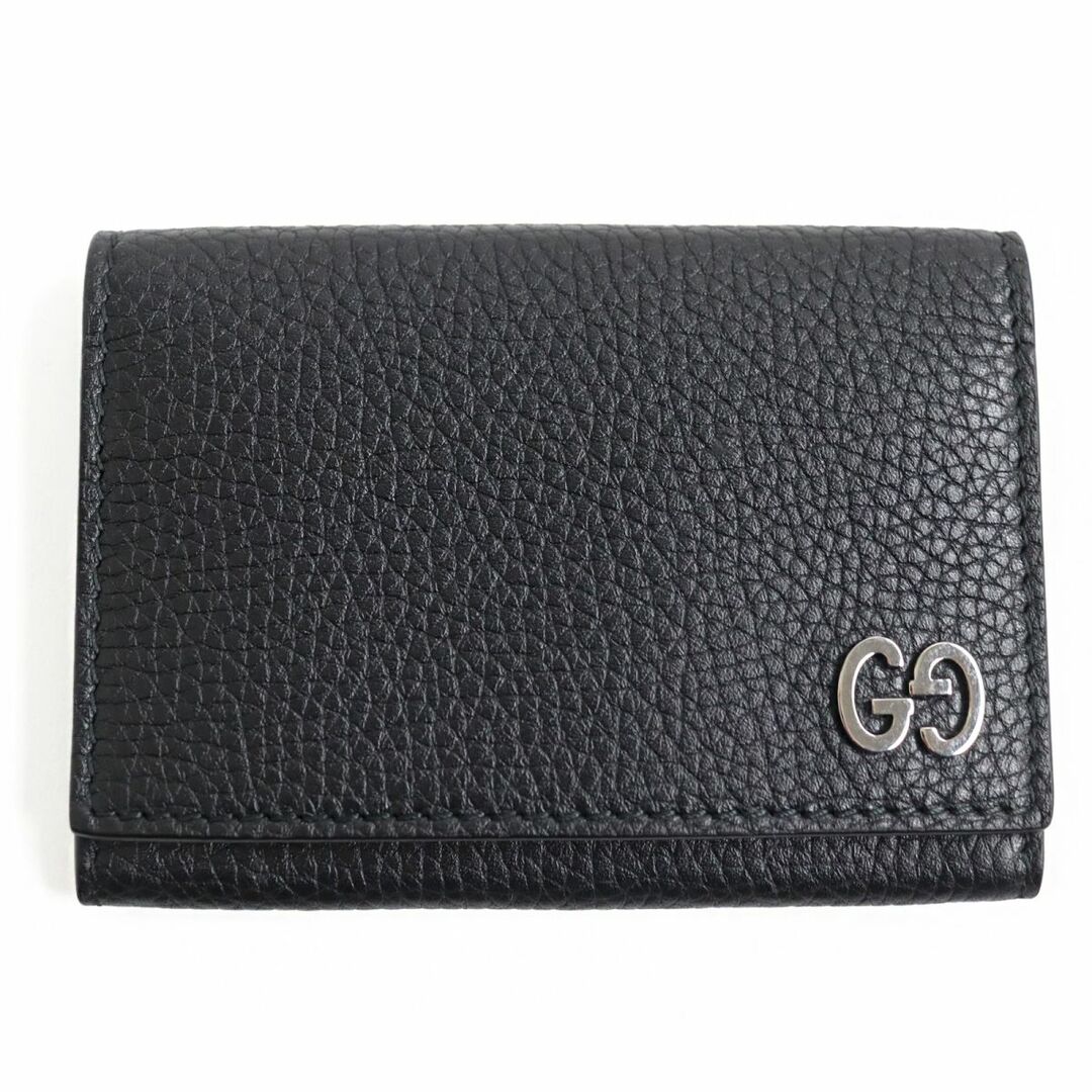 Gucci(グッチ)の極美品●GUCCI グッチ 473923 GGメタルパーツ 2つ折り レザー カードケース/名刺入れ ブラック イタリア製 メンズ ビジネス◎ レディースのファッション小物(名刺入れ/定期入れ)の商品写真