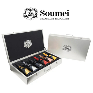 ソウメイ soumei アタッシュケース 6本セット レッド ブラック プラチナ(シャンパン/スパークリングワイン)
