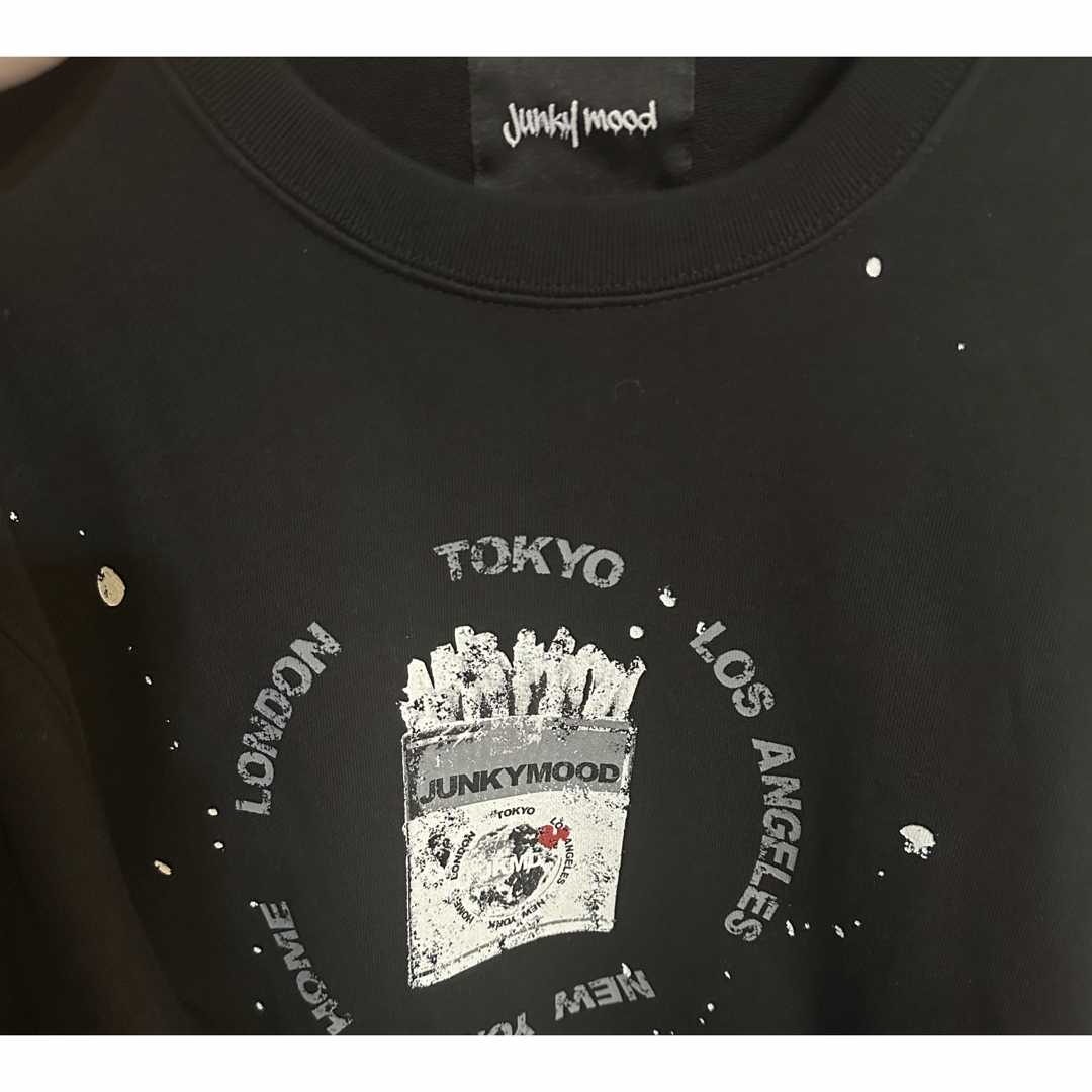 junky mood ジャンキームード ポテト ペイント トレーナー ブラック メンズのトップス(スウェット)の商品写真