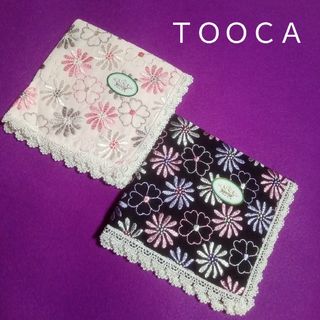 TOCCA - TOOCA  トッカ  レース付き二重合わせハンカチ  ２枚   刺繍