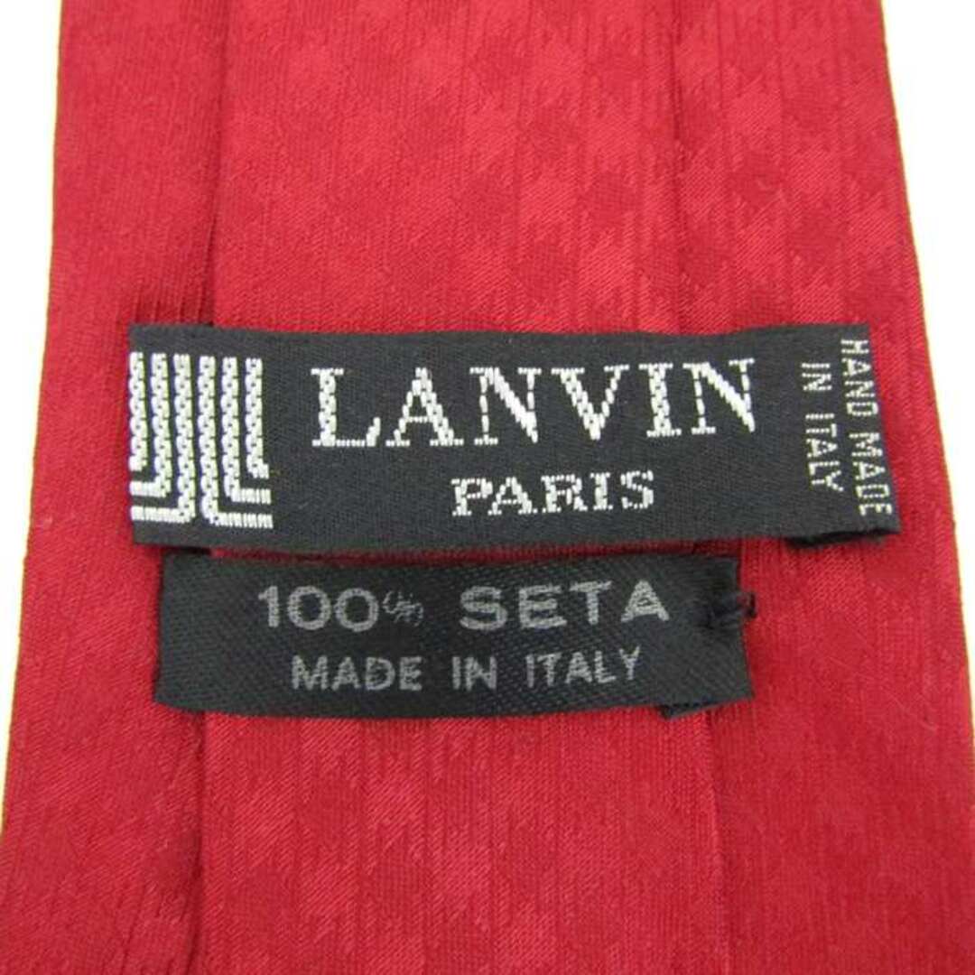 LANVIN(ランバン)のランバン ブランド ネクタイ シルク チェック柄 ハンドメイド メンズ レッド LANVIN メンズのファッション小物(ネクタイ)の商品写真