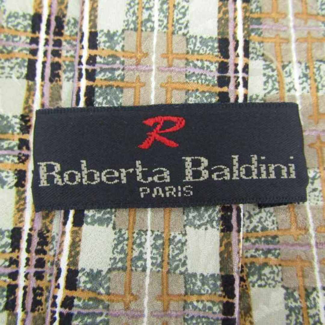 ロベルタバルディーニ ブランド ネクタイ シルク チェック柄 格子柄 ハンドメイド メンズ パープル Roberta Baldini メンズのファッション小物(ネクタイ)の商品写真