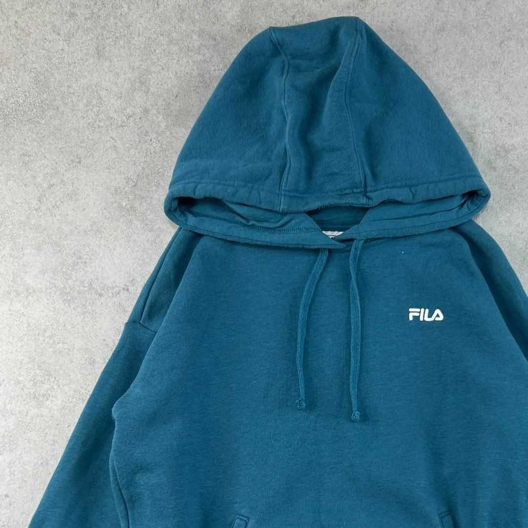 FILA(フィラ)のFILA　フィラ　ブランドロゴ　ワンポイント　パーカー　古着　ブルー　S メンズのトップス(パーカー)の商品写真