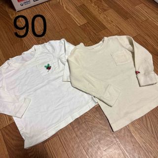 ニシマツヤ(西松屋)の90サイズ　ロンT 2枚セット(Tシャツ/カットソー)