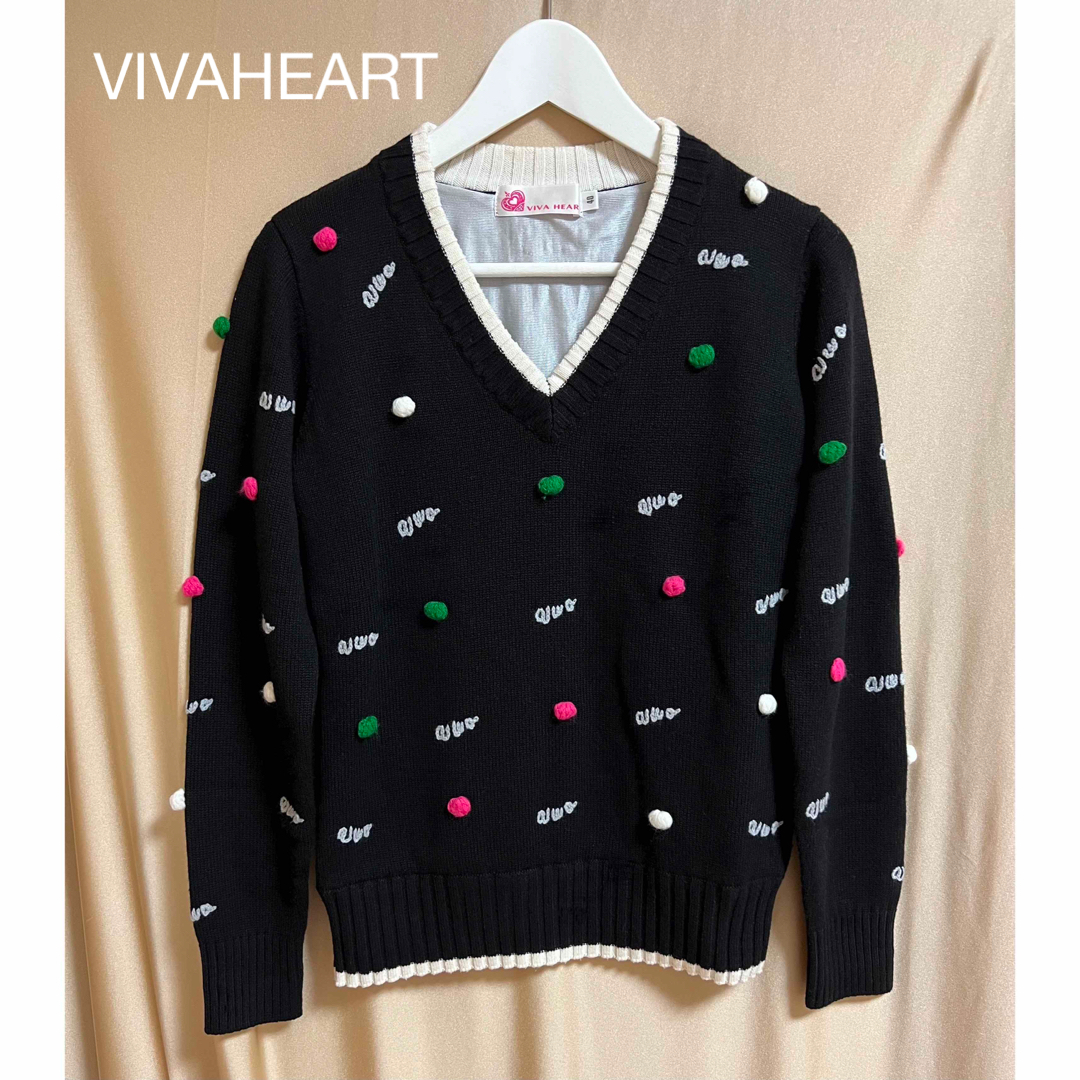 VIVA HEART(ビバハート)のVIVAHEART ビバハート　セーター　ニット　マルチカラー スポーツ/アウトドアのゴルフ(ウエア)の商品写真