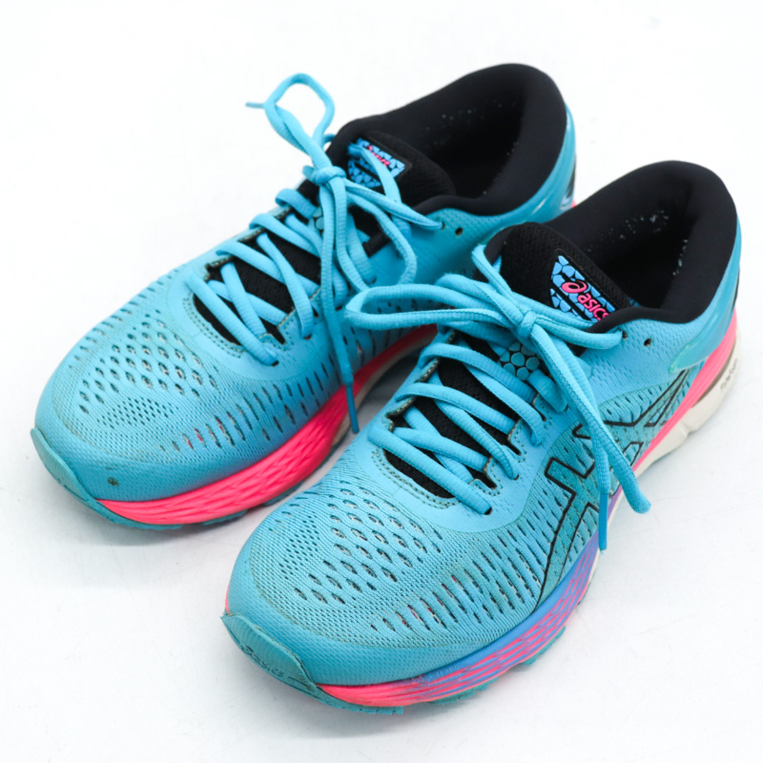 asics(アシックス)のアシックス ランニングシューズ ゲル カヤノ25 1012A026 スニーカー 靴 レディース 24cmサイズ ブルー asics レディースの靴/シューズ(スニーカー)の商品写真