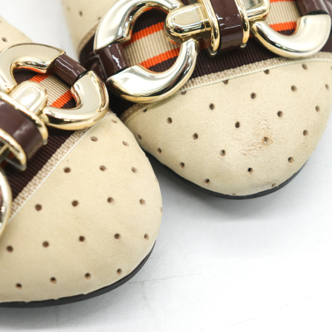 バークレー パンプス ビット付き ラウンドトゥ パンチング フラットシューズ ブランド 靴 レディース 23cmサイズ ベージュ BARCLAY レディースの靴/シューズ(ハイヒール/パンプス)の商品写真