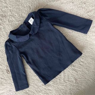 ベビーギャップ(babyGAP)のベビーギャップ　12-18months 襟付きシャツ　ネイビー(シャツ/カットソー)