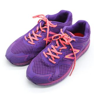 ニューバランス(New Balance)のニューバランス ランニングシューズ 美品 KJ980PPY スニーカー 靴 キッズ レディース 24.5cmサイズ パープル NEW BALANCE(スニーカー)