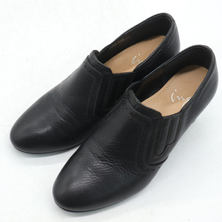 イング(INGNI)のイング ショートブーツ ブーティ レザー 2E 日本製 ブランド シューズ 靴 黒 レディース 22.5cmサイズ ブラック INGNI(ブーティ)