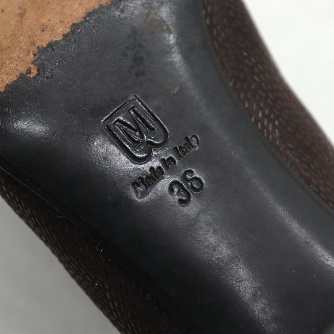 BRUNOMAGLI(ブルーノマリ)のブルーノマリ パンプス スクエアトゥ イタリア製 ブランド シューズ 靴 レディース 36サイズ ブラウン Bruno Magli レディースの靴/シューズ(ハイヒール/パンプス)の商品写真
