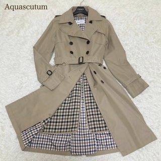 AQUA SCUTUM - 美品　アクアスキュータム　トレンチコート　ライナー付き　ベルト　チェック　8