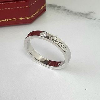 カルティエ(Cartier)のC ドゥ カルティエ　エングレーブド　プラチナ　リング　サイズ53(リング(指輪))